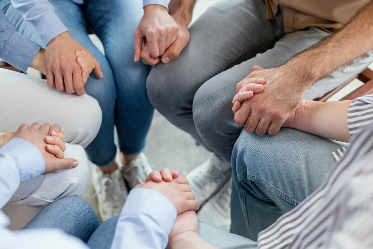 Caregiver support group participants sitting together